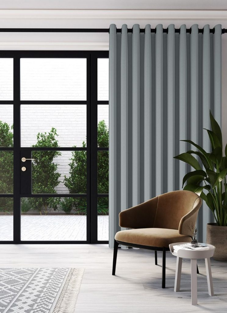 Abel Slate Premium Office Blackout Curtains