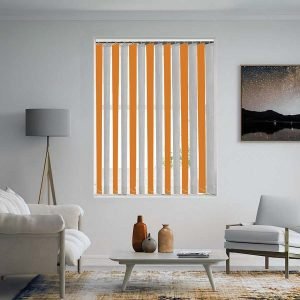 Cantaloupe Orange White Vertical Blind