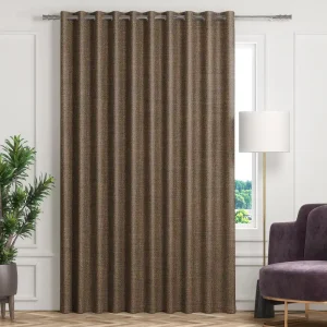 Dark Brown Eyelet Curtains
