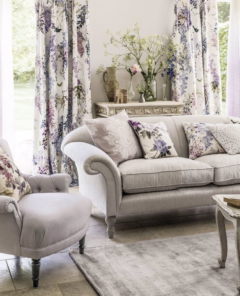 Sanderson Wisteria Falls Linen Voile Panel M2M