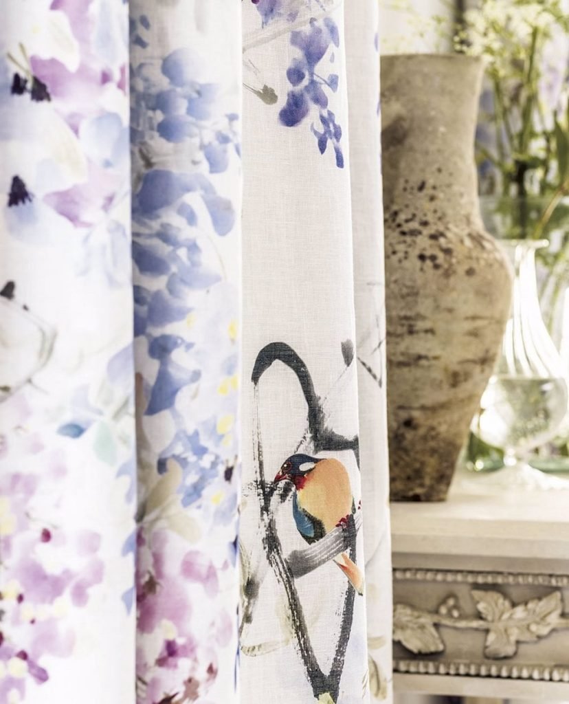 Sanderson Wisteria Falls Linen Voile Panel M2M