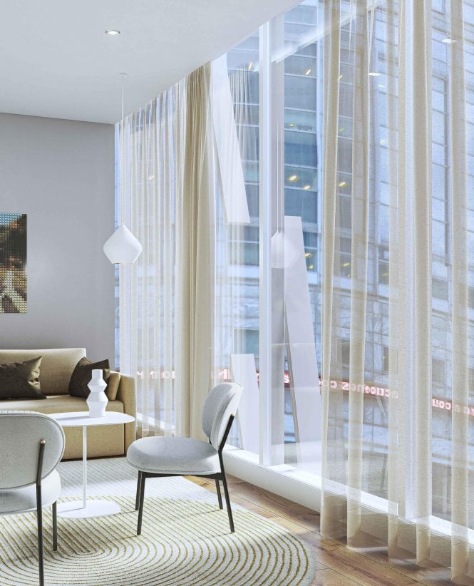 Taurus Light Linen Look FR Sheer Curtain M2M