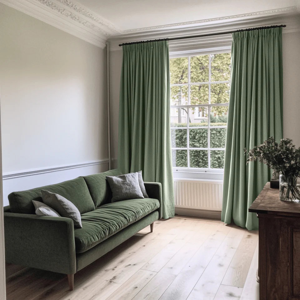 Asparagus Green Pencil Pleat Curtains