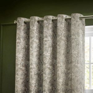 Bengal Chenille Room Darkening Eyelet Curtains Linen