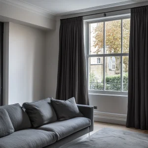 Charcoal Dark Grey Pencil Pleat Curtains