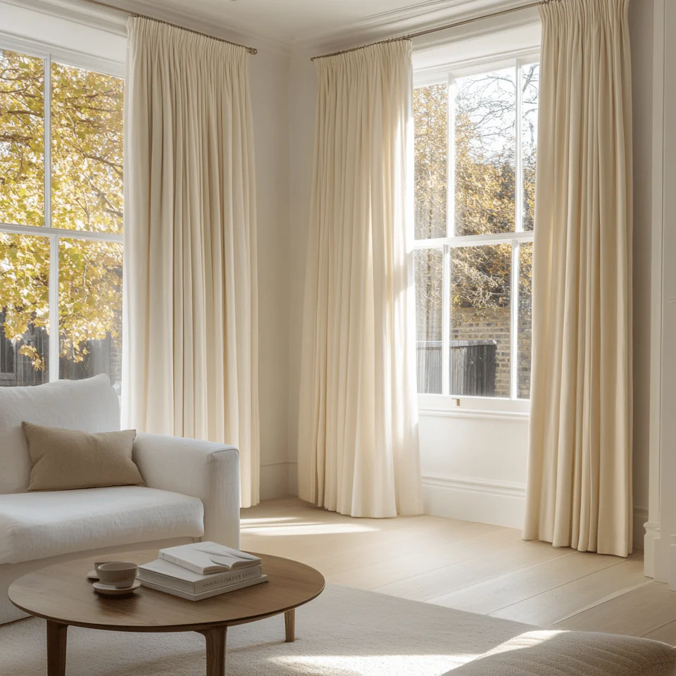 Cream Pencil Pleat Curtains