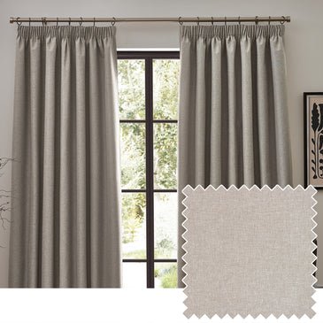 Dawn Textured Blackout Pencil Pleat Curtains Linen