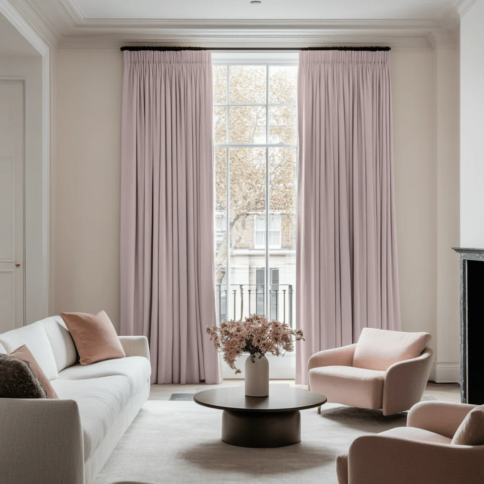Dusty Pink Pencil Pleat Curtains