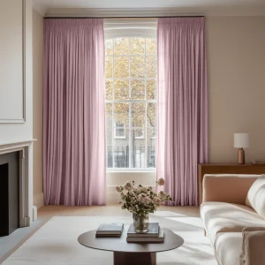 Dusty Rose Pencil Pleat Curtains