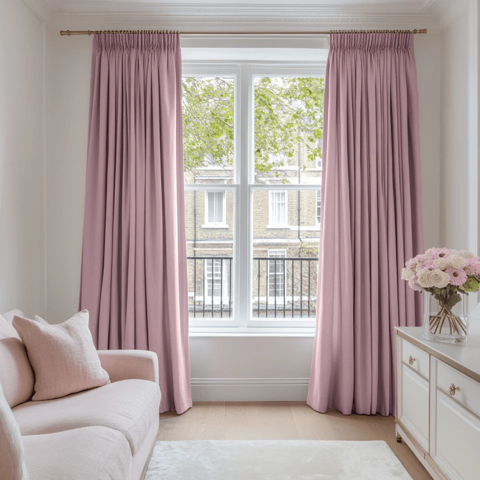 Dusty Rose Pencil Pleat Curtains