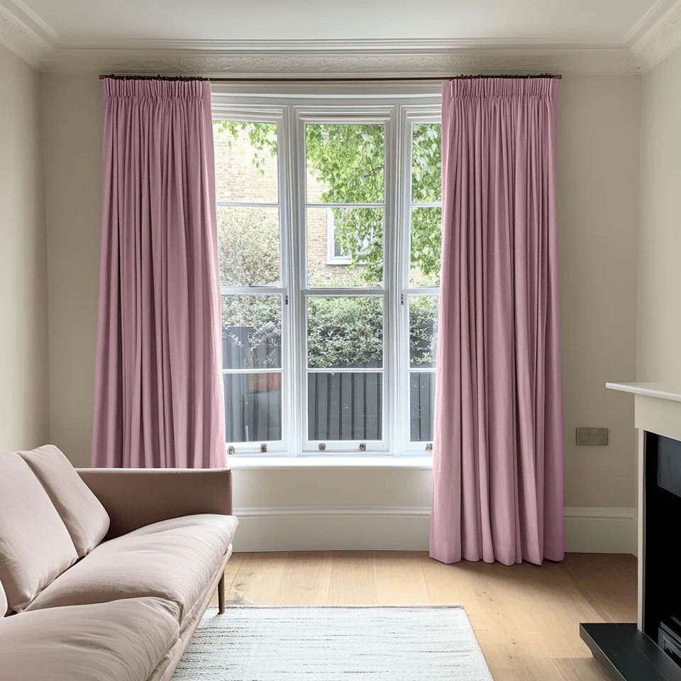 Dusty Rose Pencil Pleat Curtains