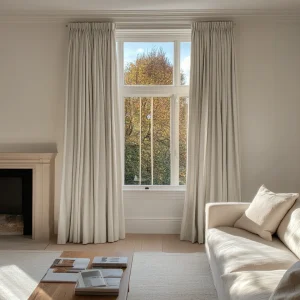 Ecru Pencil Pleat Curtains
