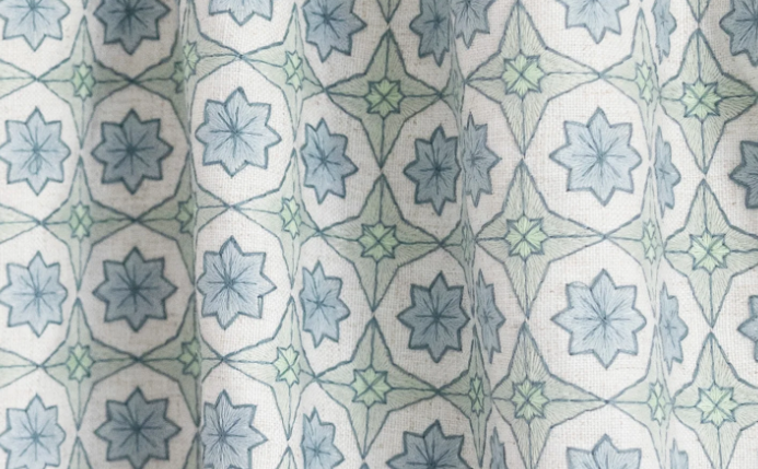 Hayes Sea Salt Custom Blue Green Curtain