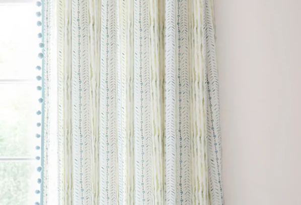 Julia Custom Blue Green Curtain