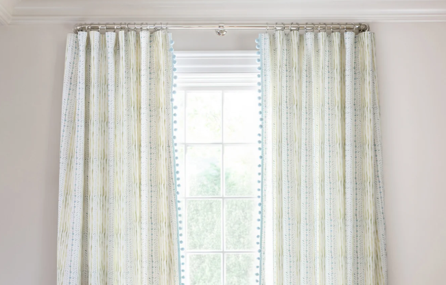Julia Custom Blue Green Curtain