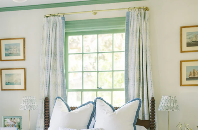 Julia Custom Blue Green Curtain