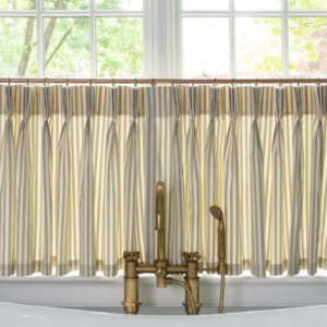 Louisa Sage Custom Cafe Blue Green Curtain