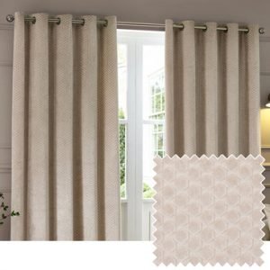 Neptune Velvet Room Darkening Eyelet Curtains Champagne