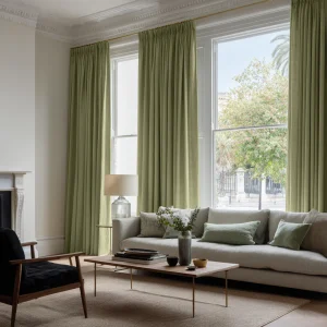 Olive Green Pencil Pleat Curtains