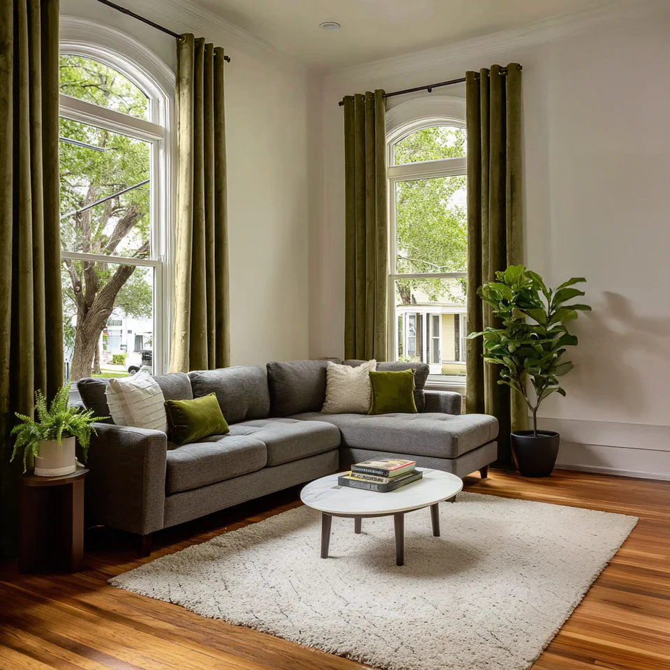 living room window curtains