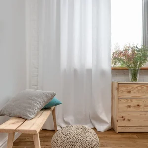 Pencil Pleat Linen Curtain Panel - Rings and Hooks