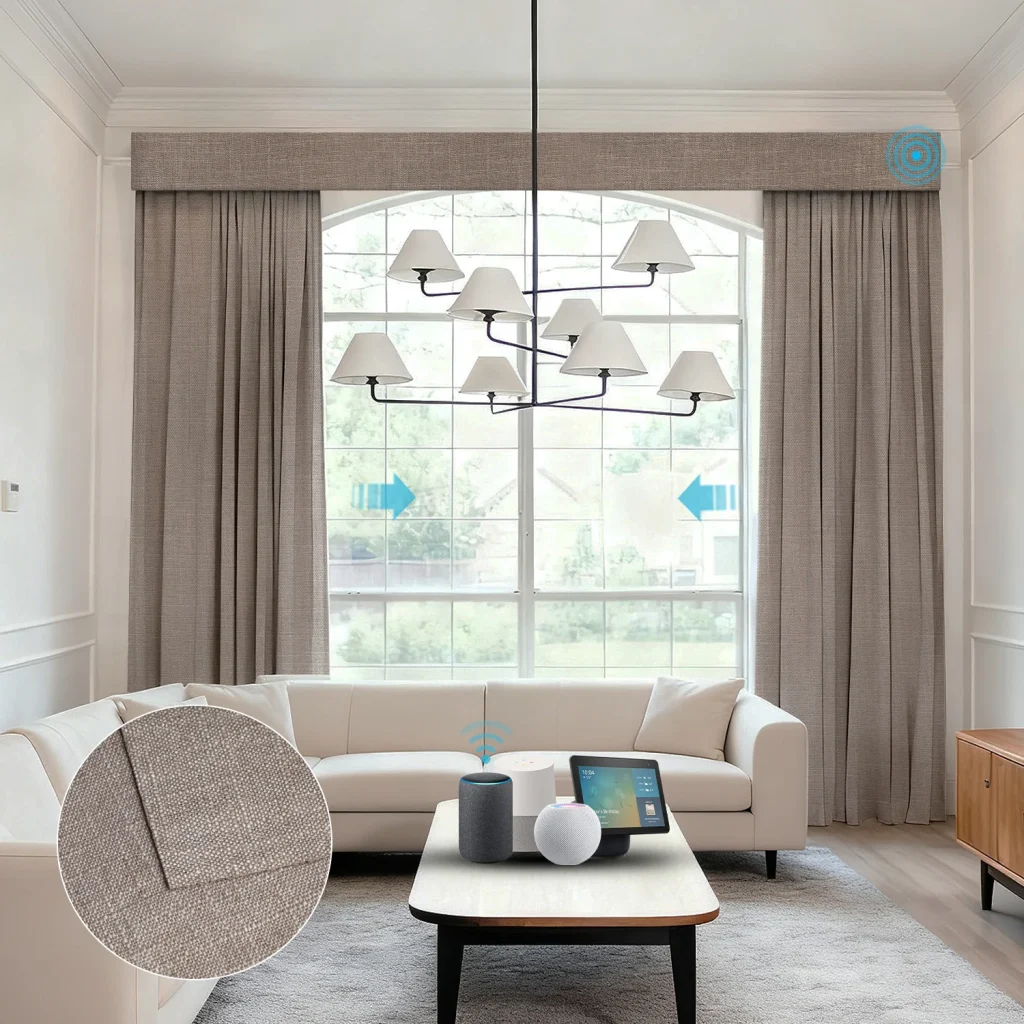 Smart Wings Motorized Linen Drapery 50%/70%/100% Blackout Daphne