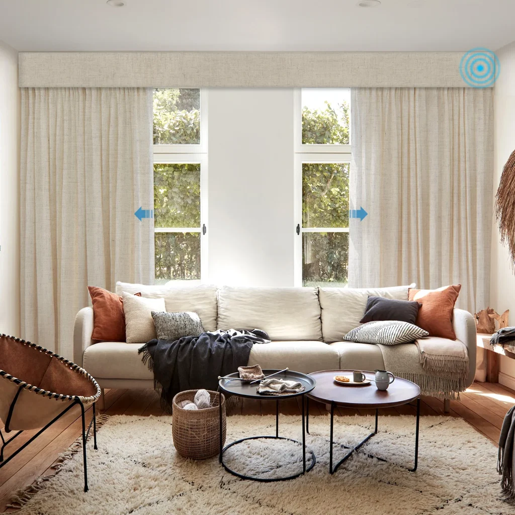 Smart Wings Motorized Linen Drapery 50%/70%/100% Blackout Daphne