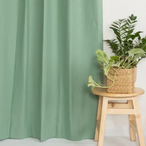 Solid Sage green 100% cotton plain curtain for Bedroom