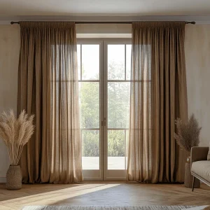 Tawny Warm Brown Pencil Pleat Curtains