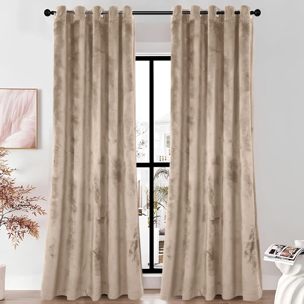 lsey 100% Velvet Blackout Eyelet Ready Made Curtains