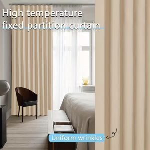 1-Panel High-Temp Wrinkle-Resistant Folding Curtain with Roller Ring