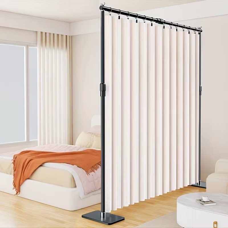 1PC Modern Beige White Folding Curtain