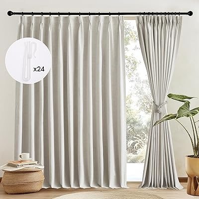 NICETOWN Cream Blackout Curtains 2 Panels