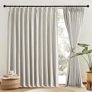 NICETOWN Cream Blackout Curtains 2 Panels