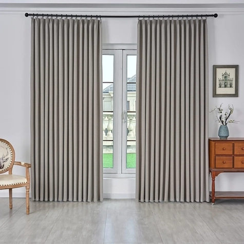 Pleated curtains for offices, crisp and narrow or broad pleat options