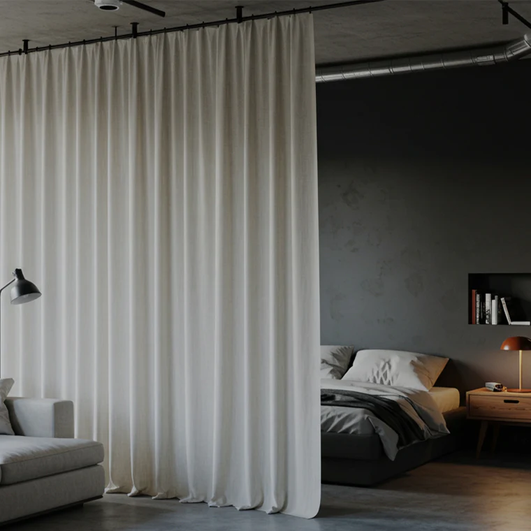 Room divider curtains white
